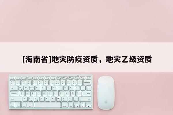 [海南省]地災防疫資質，地災乙級資質