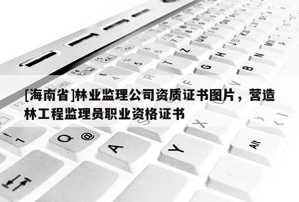 [海南省]林業監理公司資質證書圖片，營造林工程監理員職業資格證書