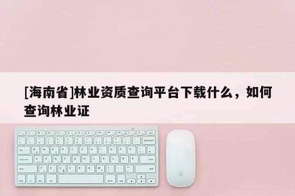 [海南省]林業資質查詢平臺下載什么，如何查詢林業證