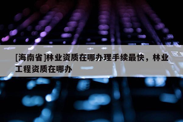 [海南省]林業(yè)資質(zhì)在哪辦理手續(xù)最快，林業(yè)工程資質(zhì)在哪辦
