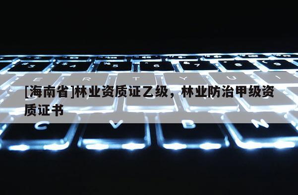 [海南省]林業(yè)資質(zhì)證乙級(jí)，林業(yè)防治甲級(jí)資質(zhì)證書(shū)