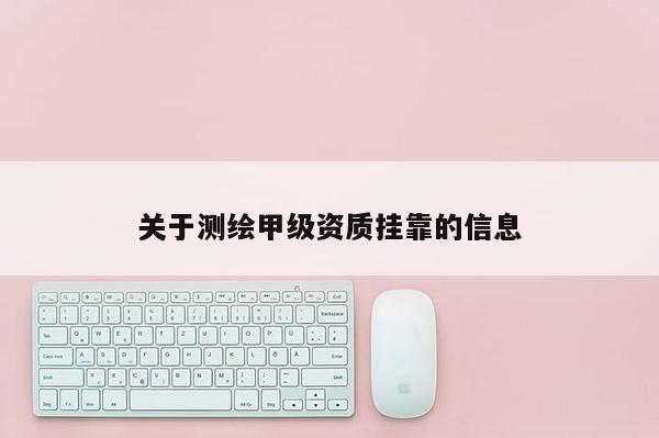 關于測繪甲級資質(zhì)掛靠的信息