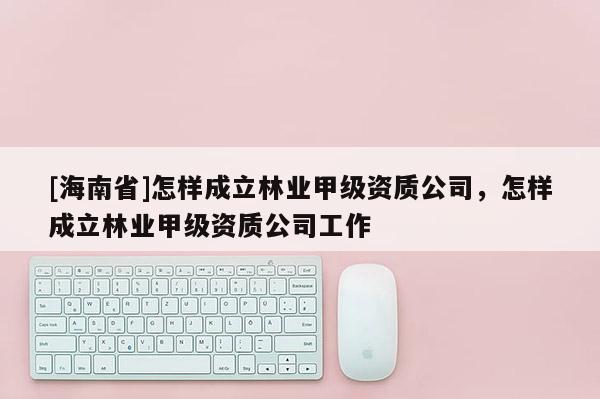 [海南省]怎樣成立林業甲級資質公司，怎樣成立林業甲級資質公司工作